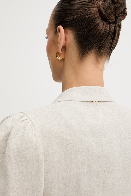 Bunda zo zmesi ľanu Twinset 261TT2520 béžová