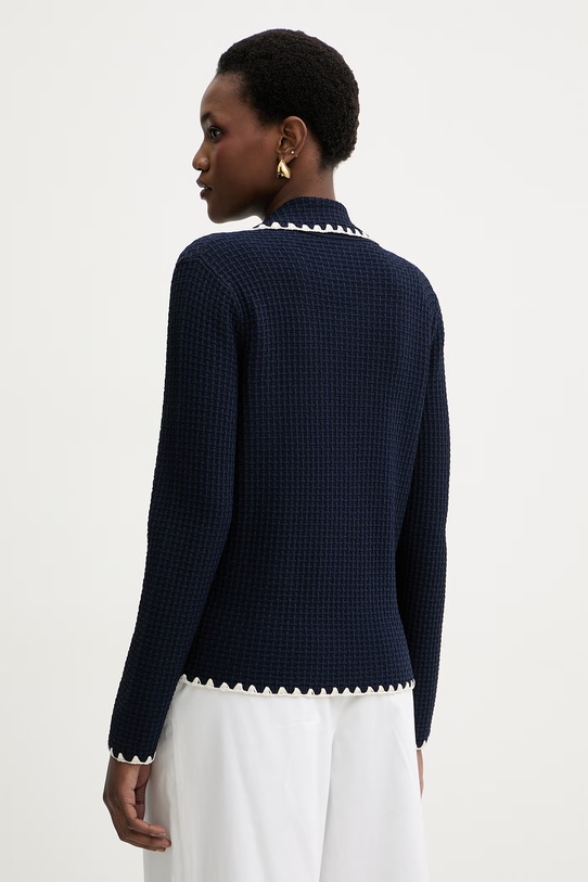 Odzież Luisa Spagnoli marynarka dwurzędowa damska z wiskozą Cosmica 100347 granatowy