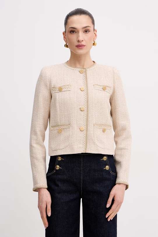Luisa Spagnoli żakiet damski bawełniany Vasari beżowy 542790