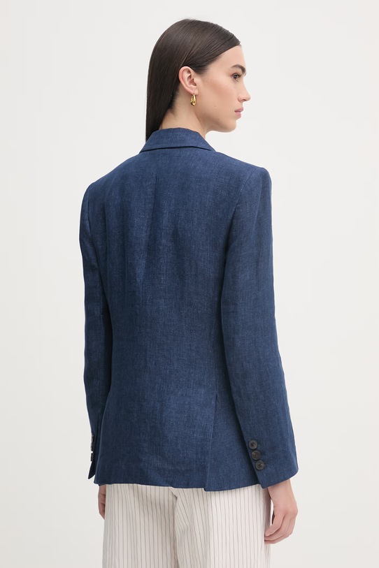 Odzież Luisa Spagnoli marynarka damska lniana Vittorio 542898 granatowy