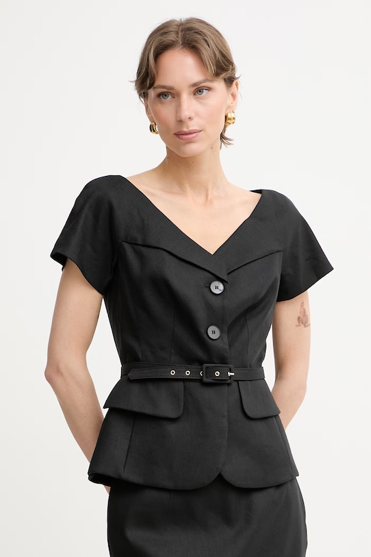 Luisa Spagnoli sacou pentru femei, cu in Varoma negru 542789