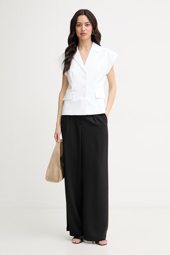 Luisa Spagnoli vestă pentru femei, din bumbac Vernasca 542909 alb SS26