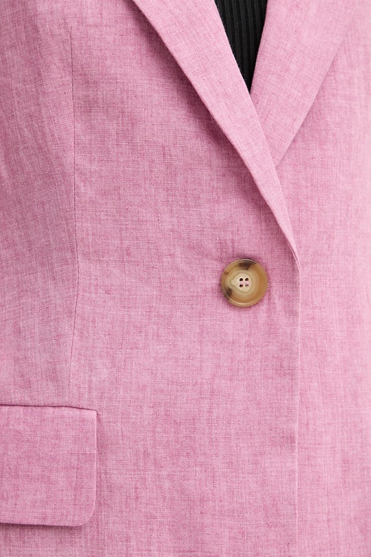Luisa Spagnoli marynarka jednorzędowa damska lniana Vetrate 542801 różowy