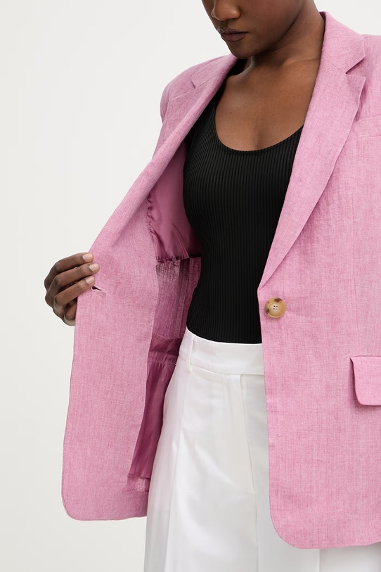 Luisa Spagnoli marynarka jednorzędowa damska lniana Vetrate 542801