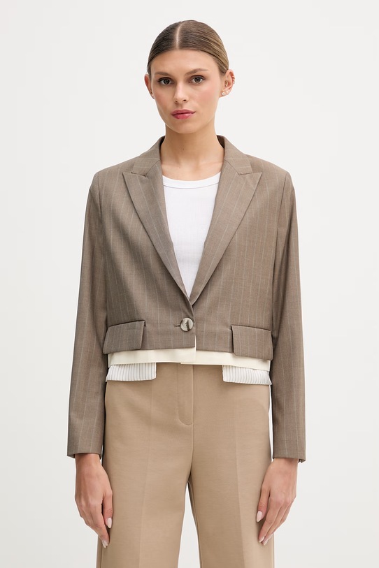Sisley marynarka jednorzędowa damska brązowy 21Q6LW041