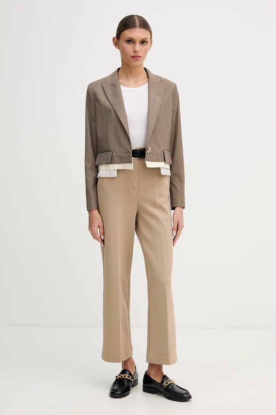 Sisley marynarka jednorzędowa damska 21Q6LW041 brązowy SS26