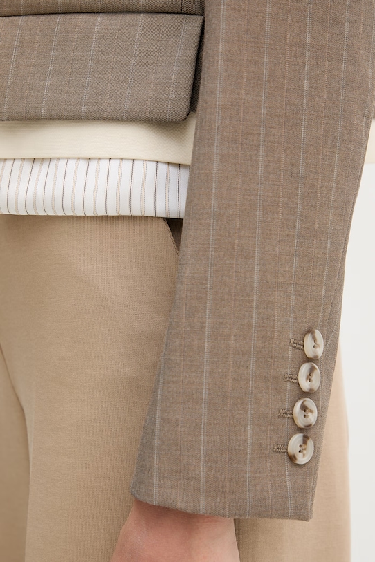 Sisley marynarka jednorzędowa damska 21Q6LW041 brązowy