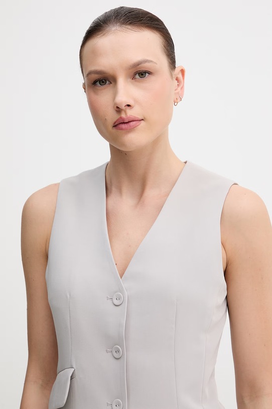 Sisley kamizelka jednorzędowa damska szary 2KVXLJ010