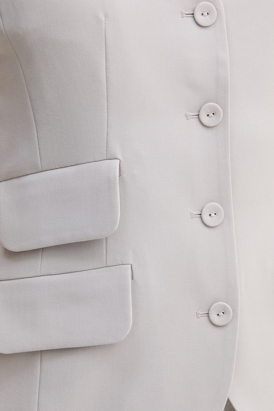 Sisley kamizelka jednorzędowa damska 2KVXLJ010 szary