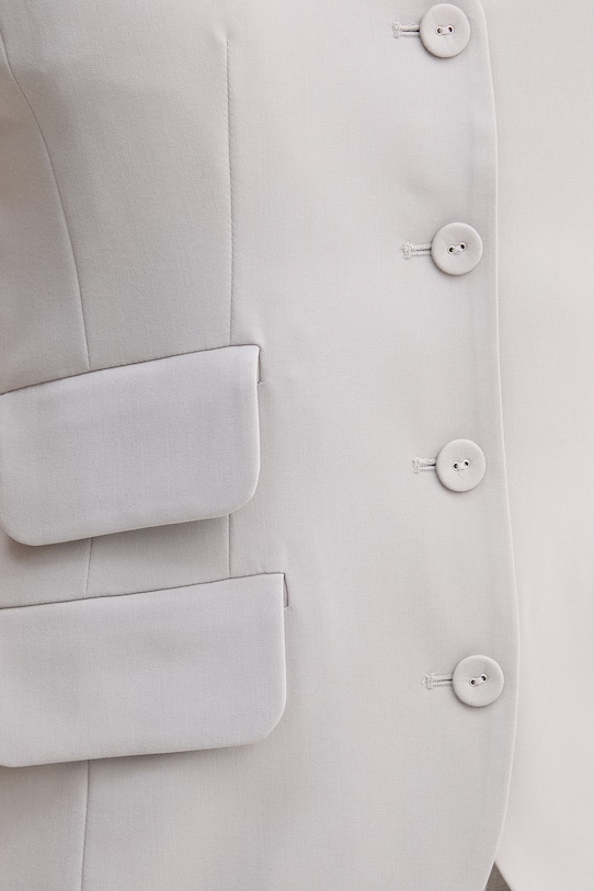 Sisley kamizelka jednorzędowa damska 2KVXLJ010 szary