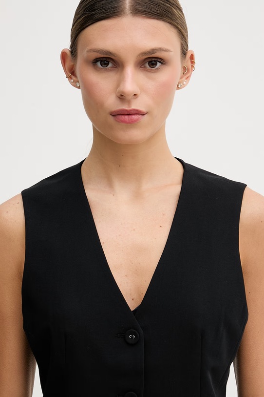 Sisley kamizelka jednorzędowa damska czarny 2KVXLJ010