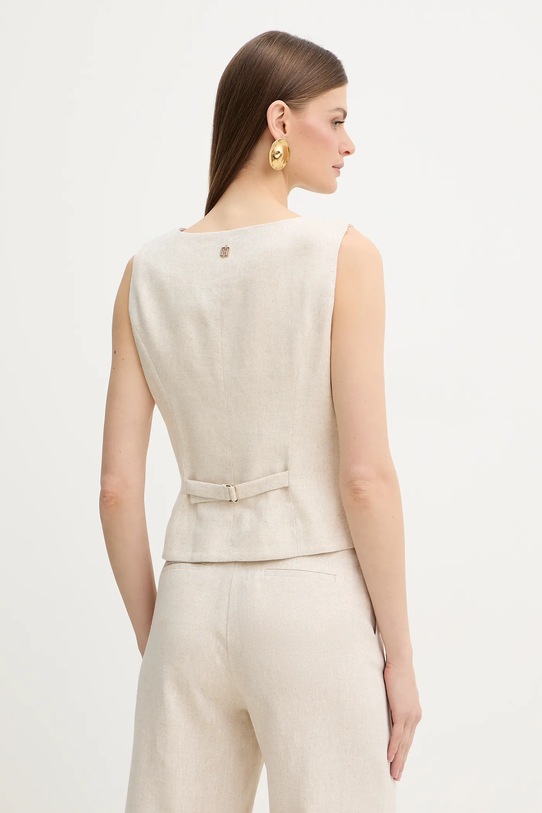 Odzież Fracomina kamizelka z dodatkiem lnu FR26SJ5009W67101 beżowy
