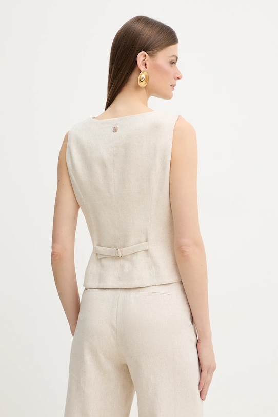 Odzież Fracomina kamizelka z dodatkiem lnu FR26SJ5009W67101 beżowy