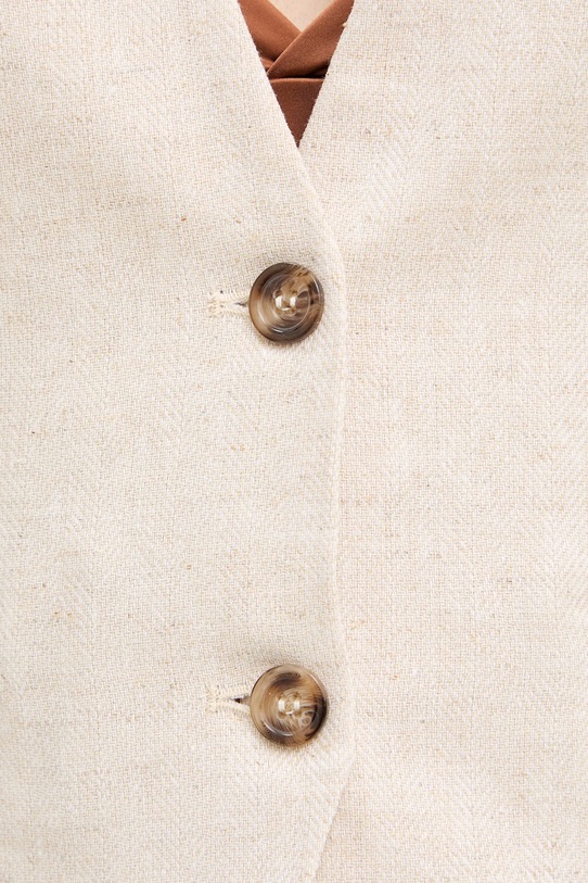 Fracomina kamizelka z dodatkiem lnu FR26SJ5009W67101 beżowy