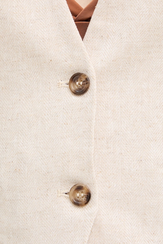 Fracomina kamizelka z dodatkiem lnu FR26SJ5009W67101 beżowy