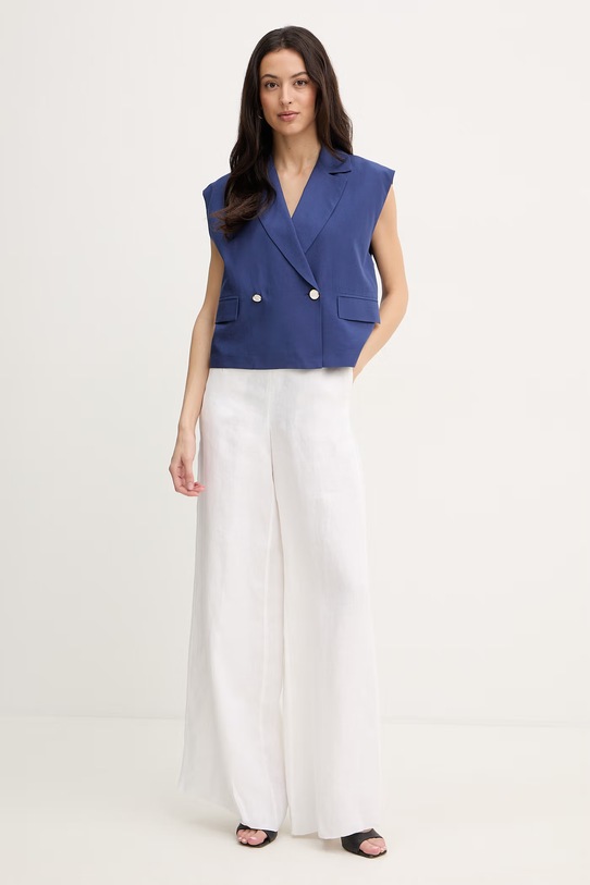 Fracomina kamizelka z dodatkiem lnu FS26SJ1001W62201 granatowy SS26