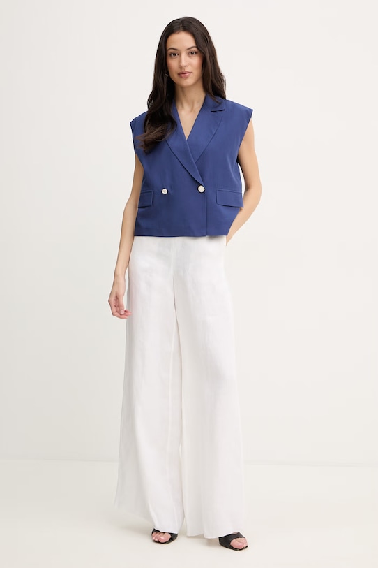 Fracomina kamizelka z dodatkiem lnu FS26SJ1001W62201 granatowy SS26