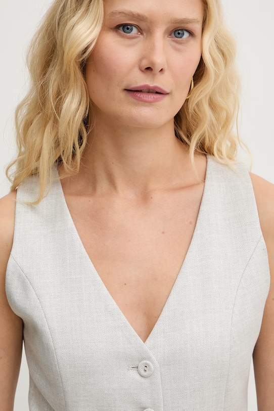 Fracomina kamizelka jednorzędowa damska szary FS26SJ5001W84501