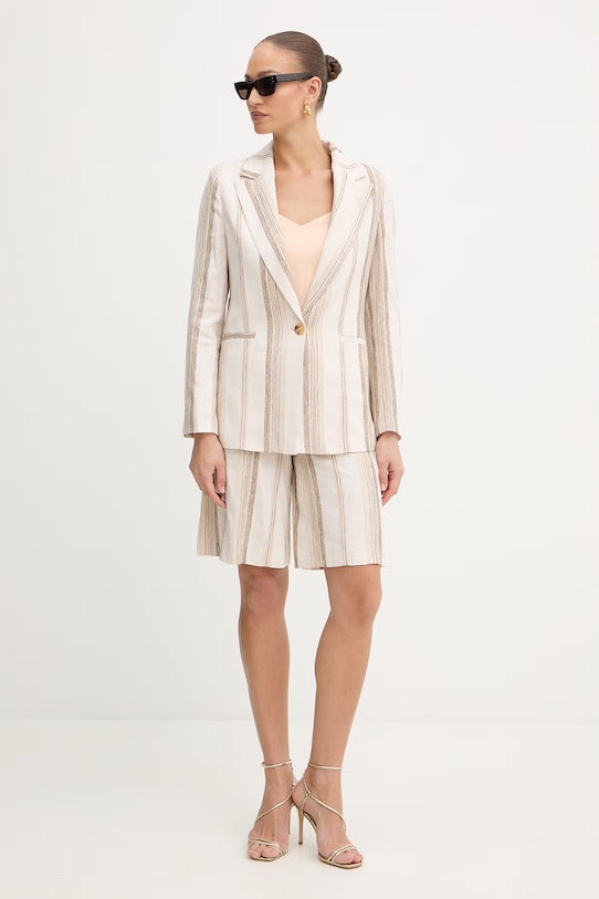 Fracomina marynarka FS26SJ2003W840N8 beżowy SS26