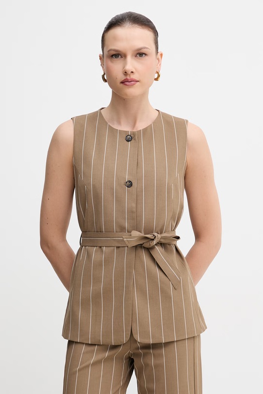 United Colors of Benetton kamizelka damska brązowy 26Q2DJ015