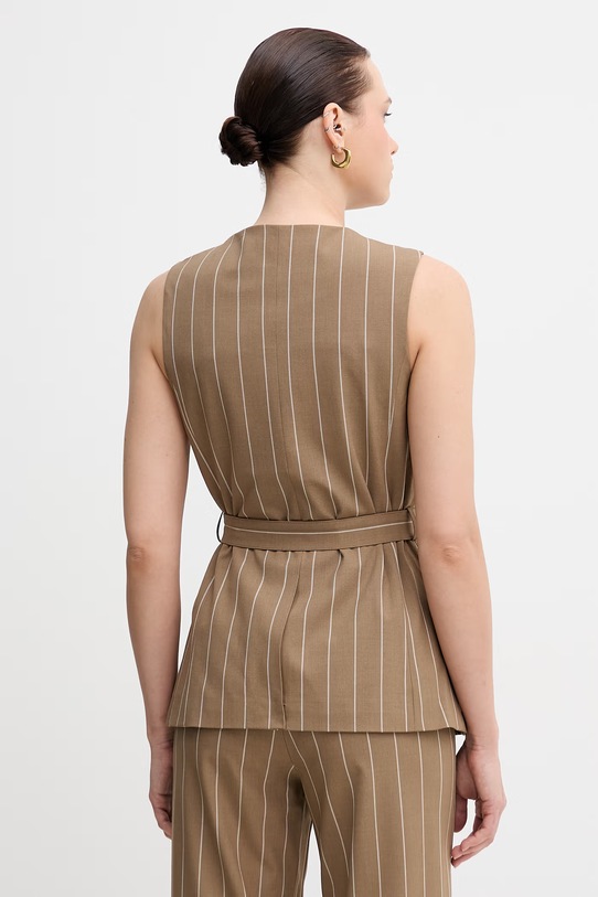 Odzież United Colors of Benetton kamizelka damska 26Q2DJ015 brązowy