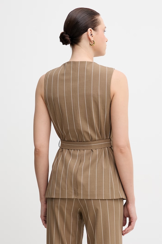 Odzież United Colors of Benetton kamizelka damska 26Q2DJ015 brązowy