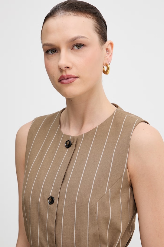 United Colors of Benetton kamizelka damska brązowy 26Q2DJ015