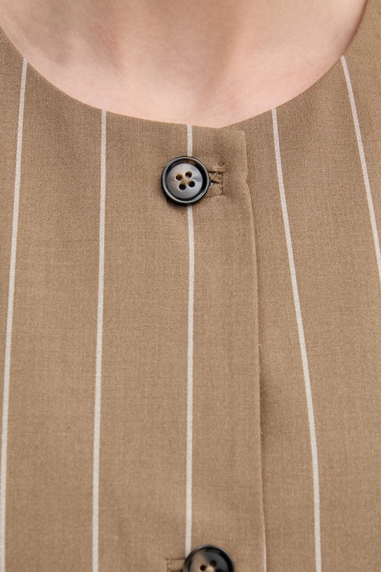 United Colors of Benetton kamizelka damska 26Q2DJ015 brązowy