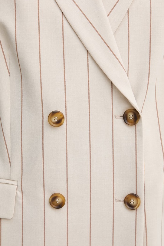 United Colors of Benetton marynarka dwurzędowa damska z wiskozy 26Q2DW03L beżowy