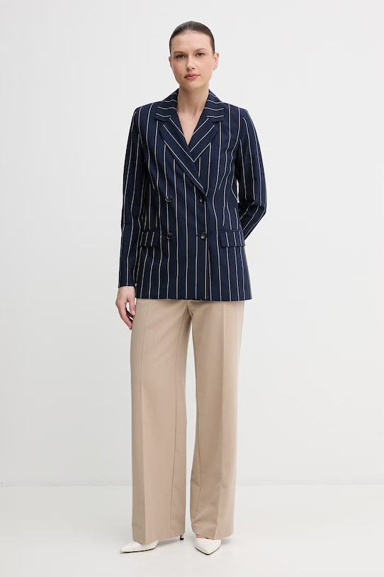 United Colors of Benetton marynarka dwurzędowa damska z wiskozą 26Q2DW03L granatowy SS26