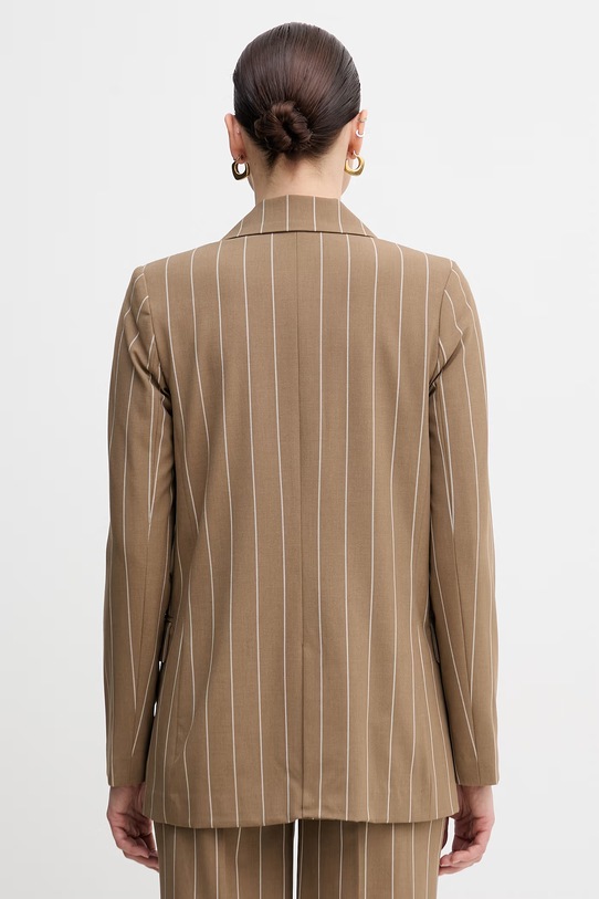 Odzież United Colors of Benetton marynarka dwurzędowa damska z wiskozy 26Q2DW03L brązowy