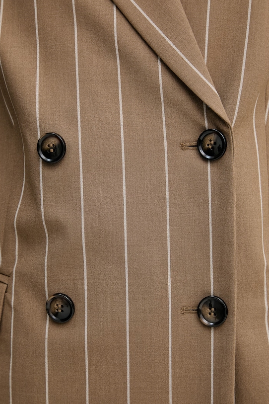 United Colors of Benetton marynarka dwurzędowa damska z wiskozy 26Q2DW03L brązowy