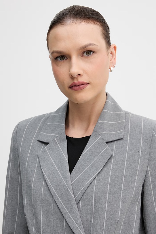 United Colors of Benetton marynarka dwurzędowa damska z wiskozą szary 26Q2DW03L