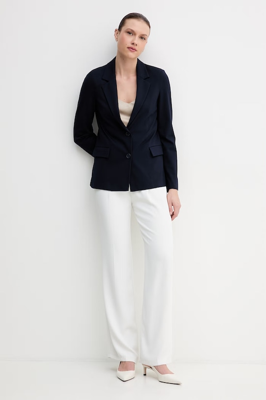 United Colors of Benetton giacca monopetto da donna con viscosa 27CKDW03K blu navy SS26