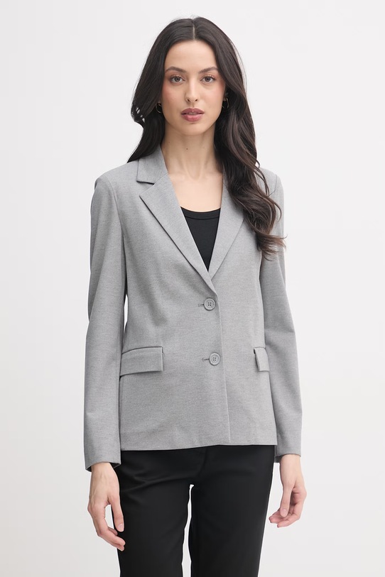 United Colors of Benetton sacou cu un singur rând de nasturi pentru femei, cu vâscoză gri 27CKDW03K