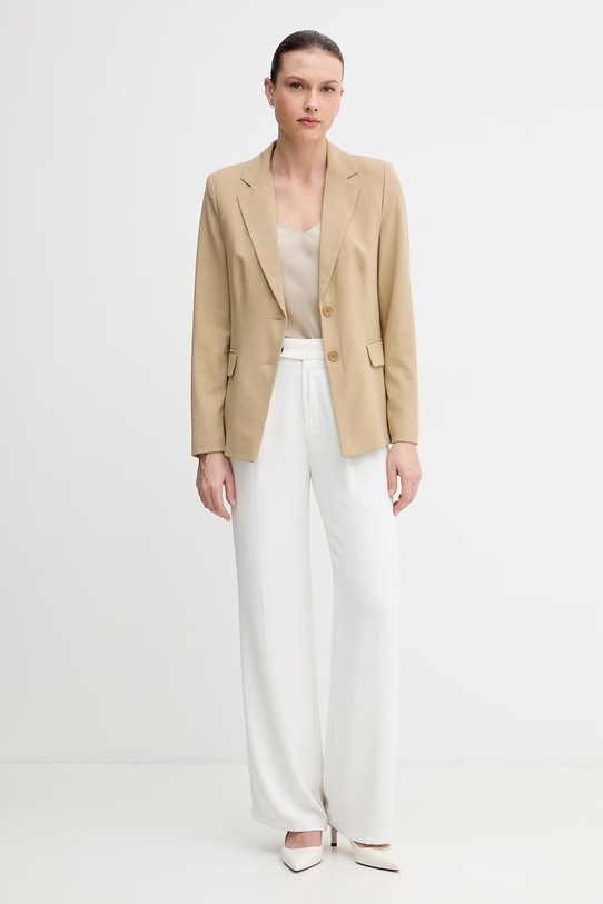 United Colors of Benetton marynarka jednorzędowa damska z wiskozy 2962DW02W beżowy SS26