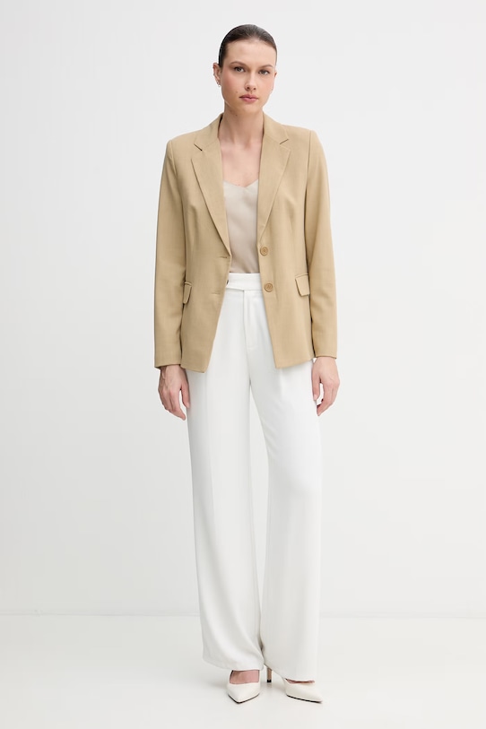 United Colors of Benetton marynarka jednorzędowa damska z wiskozy 2962DW02W beżowy SS26