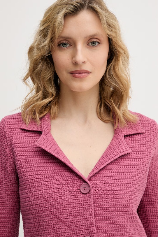 United Colors of Benetton marynarka jednorzędowa damska bawełniana różowy 1TWSD605I