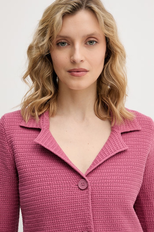 United Colors of Benetton marynarka jednorzędowa damska bawełniana różowy 1TWSD605I
