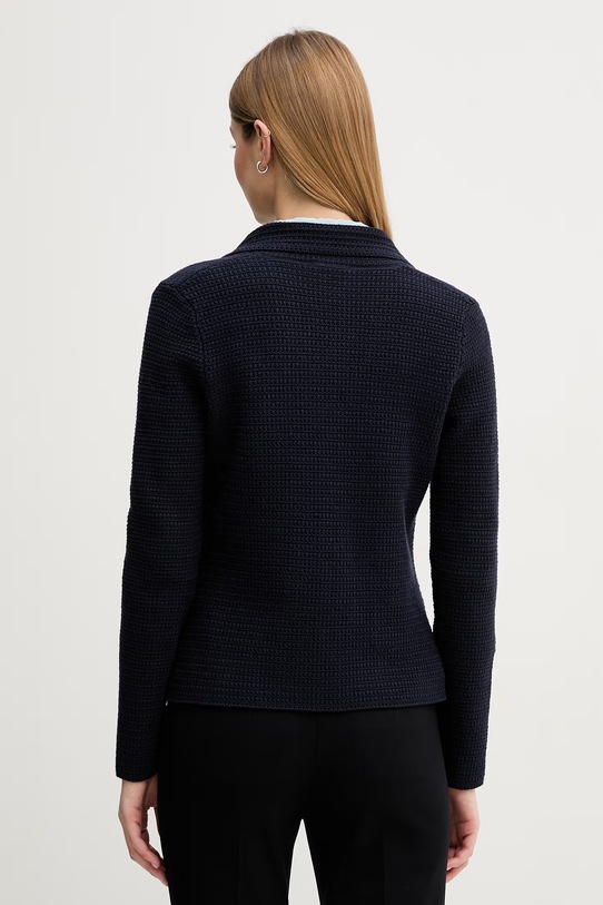 Ρούχα United Colors of Benetton Μονόπετο σακάκι γυναικείο βαμβακερό 1TWSD605I σκούρο μπλε