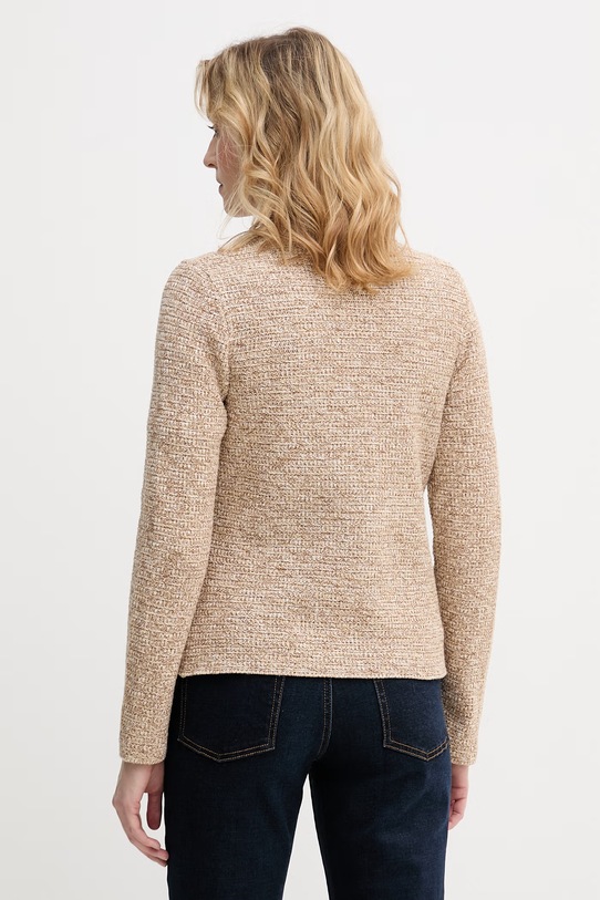 Ρούχα United Colors of Benetton Μονόπετο σακάκι γυναικείο βαμβακερό 1TWSD605I μπεζ