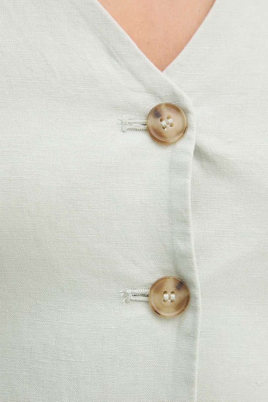 United Colors of Benetton jednoredni prsluk za žene od lana 2AGHDJ014 zelena