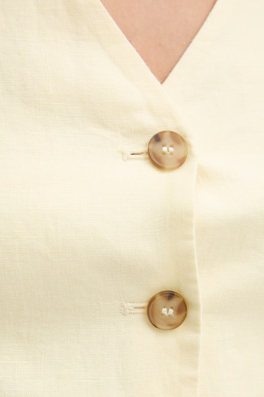 United Colors of Benetton jednoredni prsluk za žene od lana 2AGHDJ014 zlatna