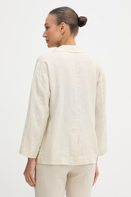 Odjeća United Colors of Benetton ženski jednoredni sako laneni 2AGHDW03J bež
