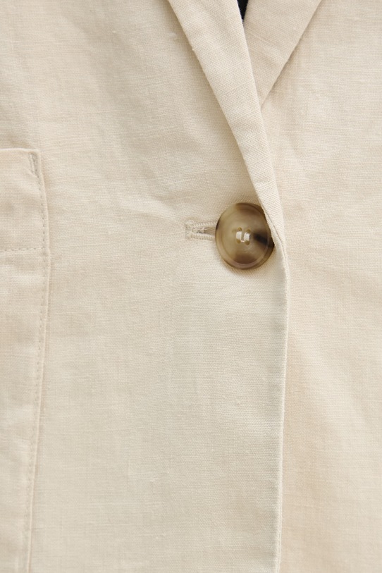 United Colors of Benetton ženski jednoredni sako laneni 2AGHDW03J bež