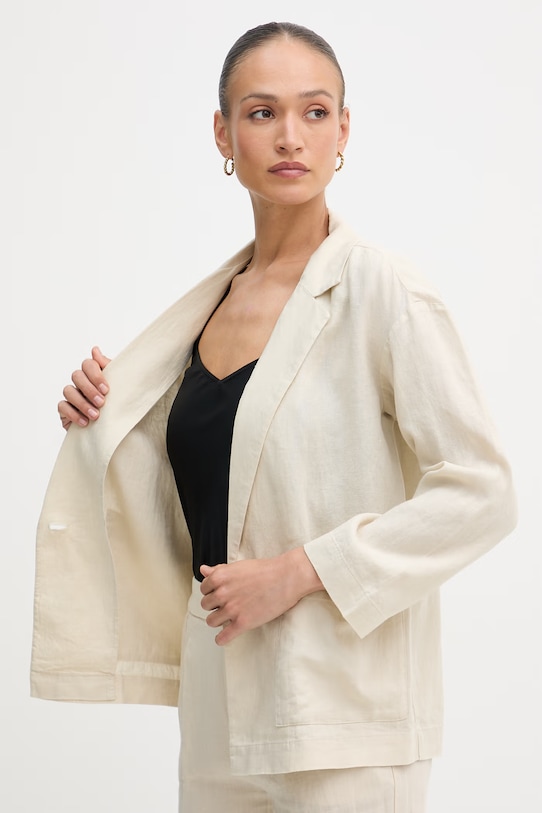 United Colors of Benetton ženski jednoredni sako laneni 2AGHDW03J