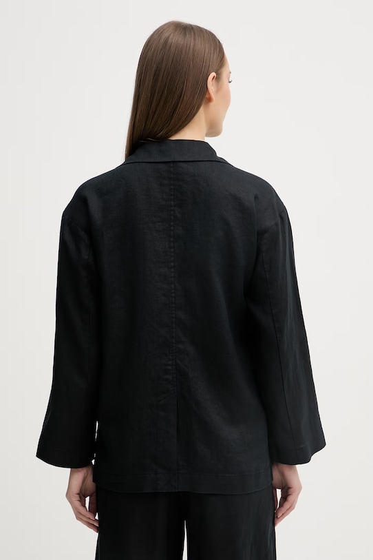 Odjeća United Colors of Benetton jednoredni sako za žene od lana 2AGHDW03J crna