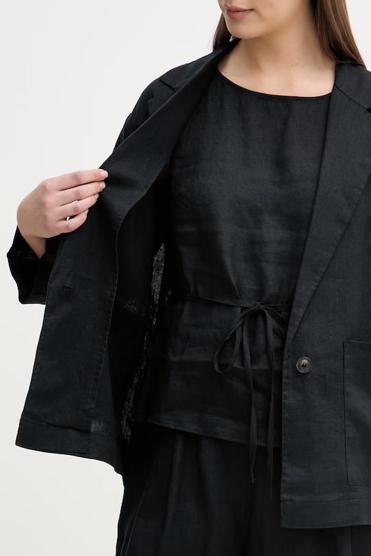 United Colors of Benetton jednoredni sako za žene od lana 2AGHDW03J