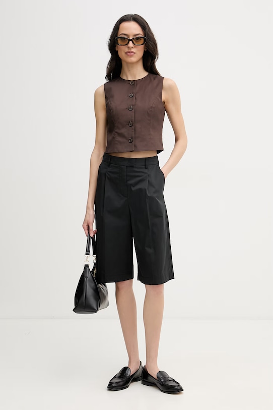 United Colors of Benetton vesta dámska bavlnená 29YYDJ016 hnedá SS26