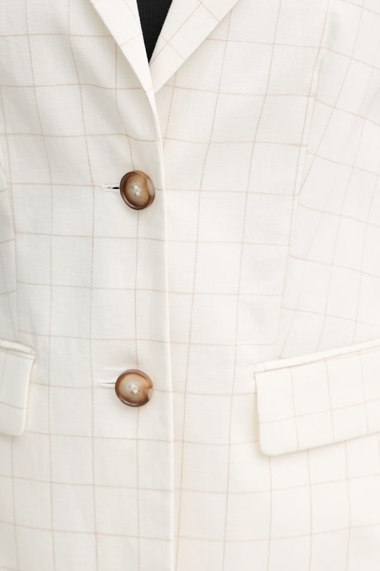 United Colors of Benetton μονόπετο σακάκι γυναικείο με λινό 2V6GDW03O μπεζ